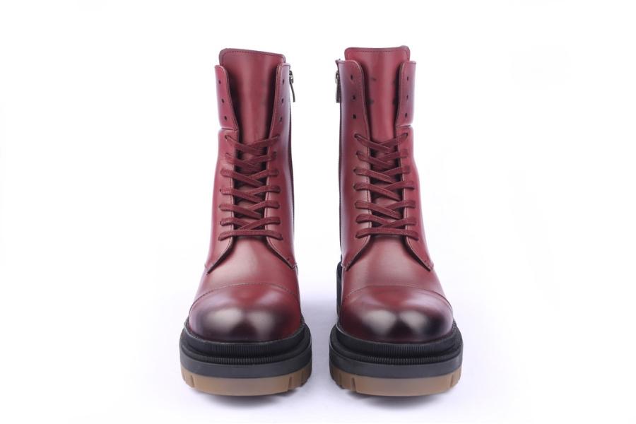 D.moro Shoes Women Leather Ankle Boots For Winter: 567A Burgundy (Wholesale)