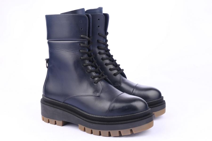 D.moro Shoes Women Leather Ankle Boots For Winter: 567A Navy Blue (Wholesale)