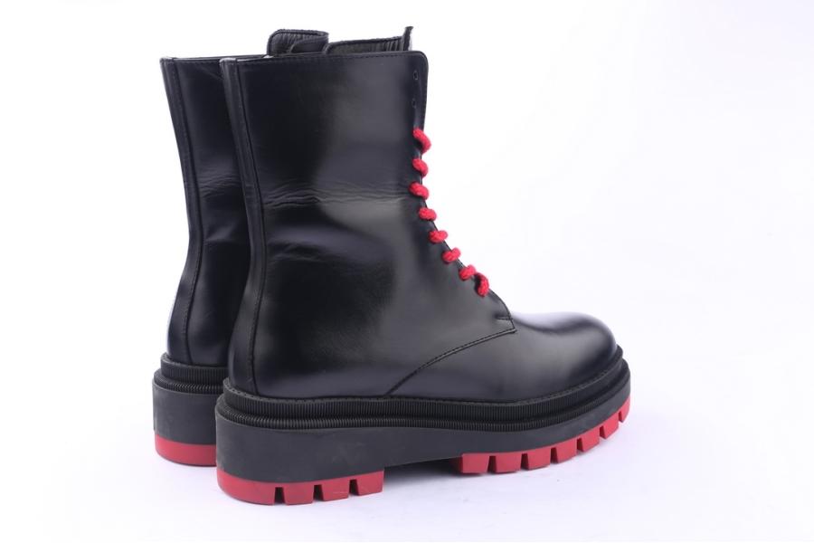 D.moro Shoes Women Leather Ankle Boots For Winter: 567B Black (Wholesale)