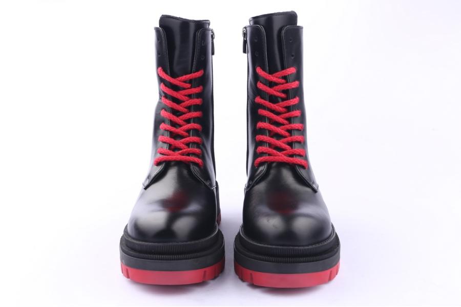 D.moro Shoes Women Leather Ankle Boots For Winter: 567B Black (Wholesale)