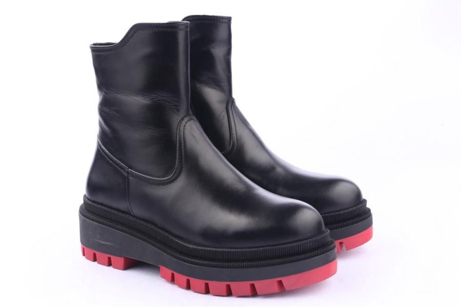 D.moro Shoes Women Leather Ankle Boots For Winter: 567E Black (Wholesale)