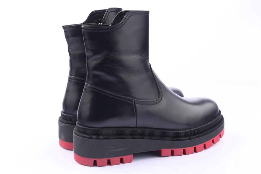 D.moro Shoes Women Leather Ankle Boots For Winter: 567E Black (Wholesale)