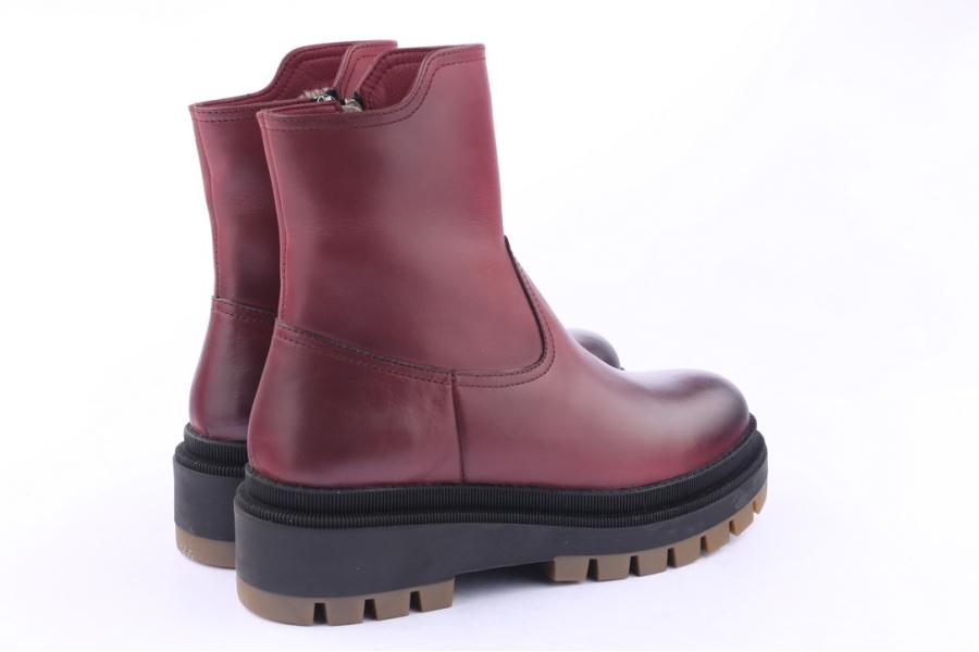 D.moro Shoes Women Leather Ankle Boots For Winter: 567E Burgundy (Wholesale)