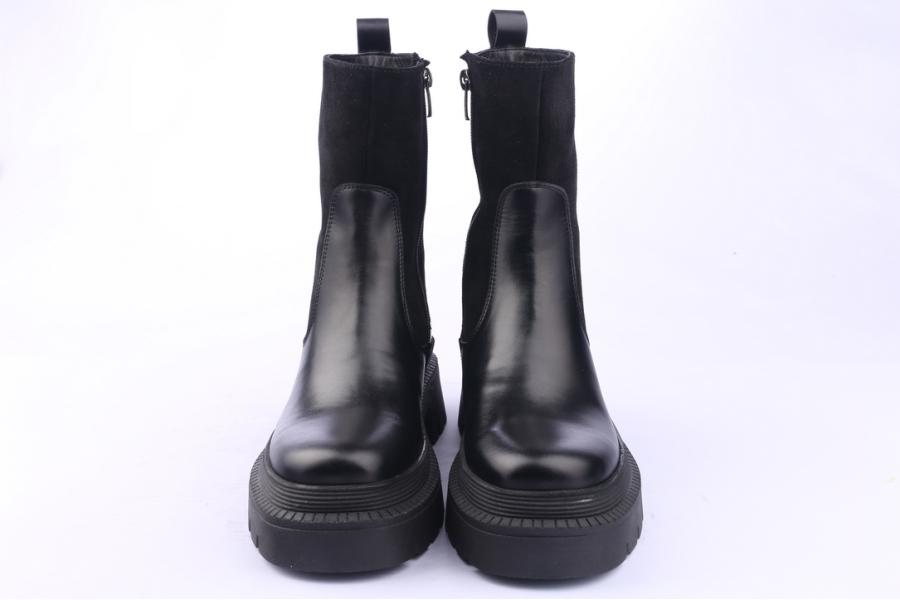 D.moro Shoes Women Leather Ankle Boots For Winter: 574A Black (Wholesale)