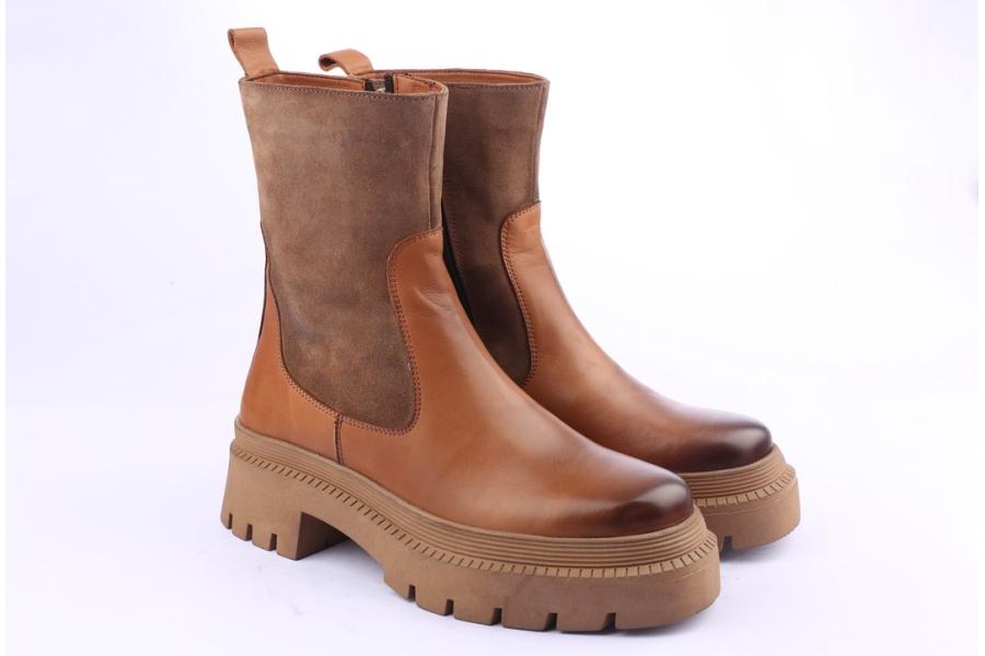 D.moro Shoes Women Leather Ankle Boots For Winter: 574A Tan (Wholesale)