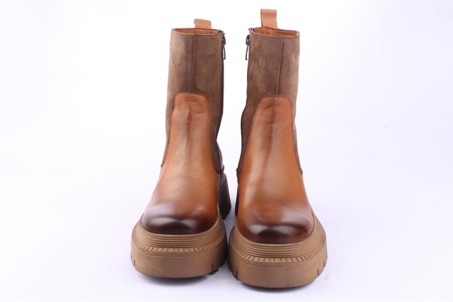 D.moro Shoes Women Leather Ankle Boots For Winter: 574A Tan (Wholesale)
