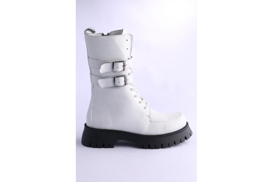 d.moro shoes Women Leather Ankle Boots for Winter: 652A White (Wholesale)