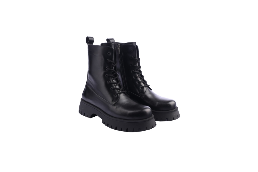 D.moro Shoes Women Leather Ankle Boots For Winter: 652B Black (Wholesale)