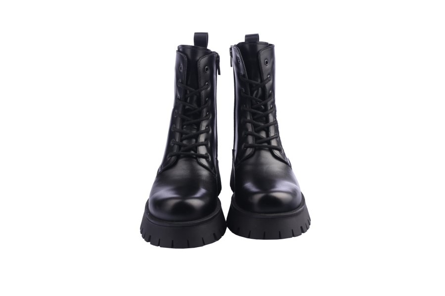 D.moro Shoes Women Leather Ankle Boots For Winter: 652B Black (Wholesale)