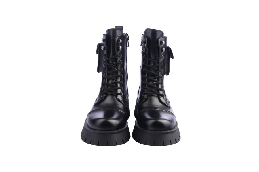D.moro Shoes Women Leather Ankle Boots For Winter: 652D Black (Wholesale)