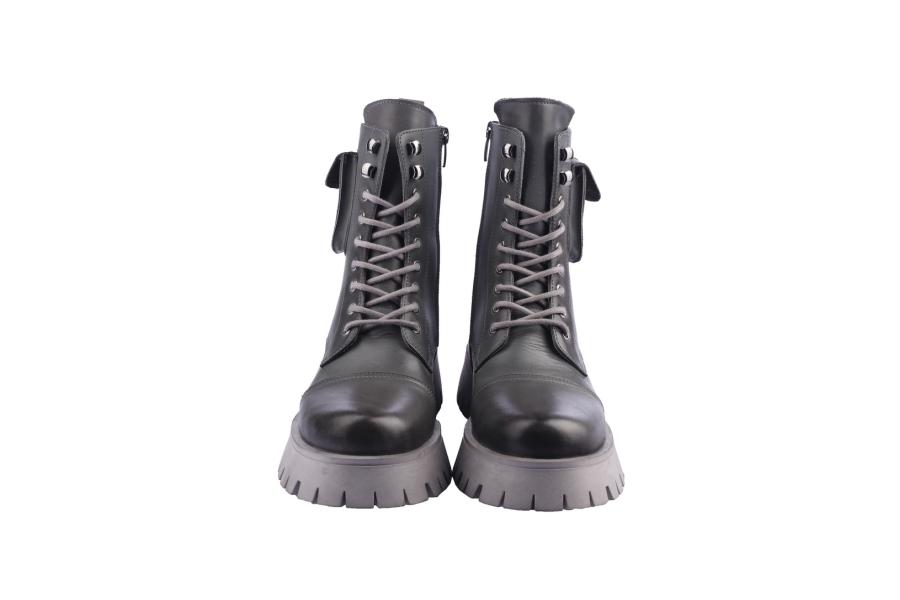 D.moro Shoes Women Leather Ankle Boots For Winter: 652D Grey (Wholesale)