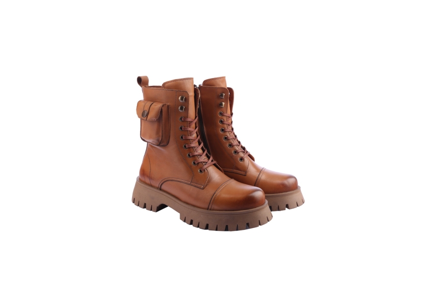 D.moro Shoes Women Leather Ankle Boots For Winter: 652D Tan (Wholesale)