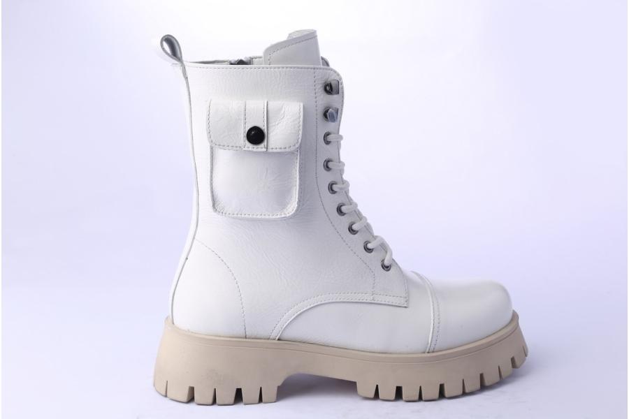 d.moro shoes Women Leather Ankle Boots for Winter: 652D White (Wholesale)