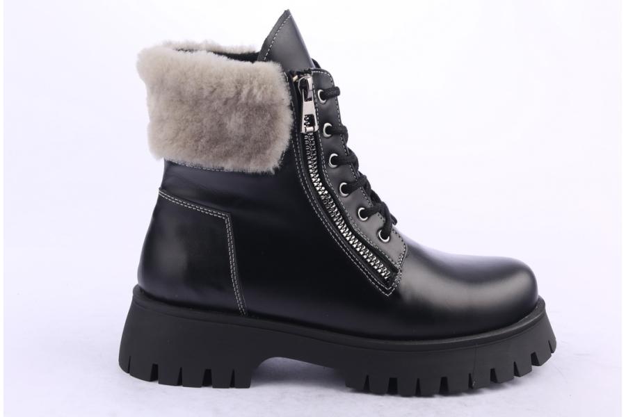 d.moro shoes Women Leather Ankle Boots for Winter: 652E Black (Wholesale)