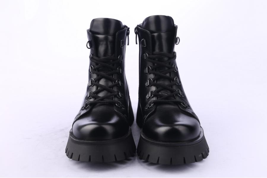 D.moro Shoes Women Leather Ankle Boots For Winter: 652F Black (Wholesale)