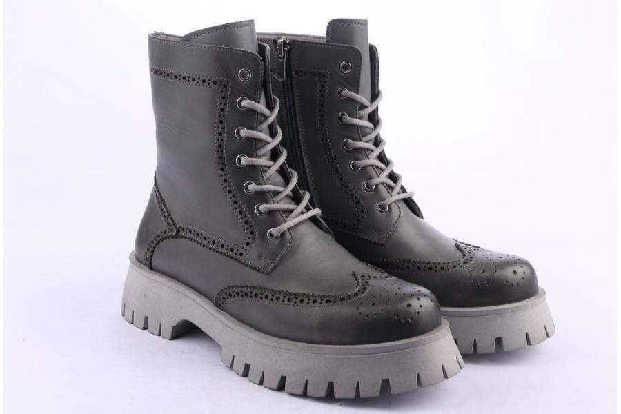 D.moro Shoes Women Leather Ankle Boots For Winter: 652H Black (Wholesale)