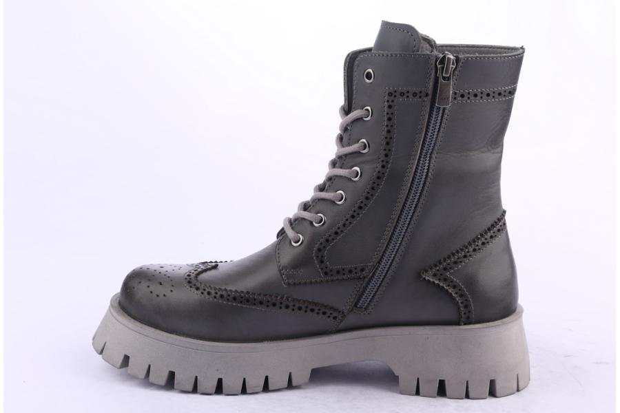 D.moro Shoes Women Leather Ankle Boots For Winter: 652H Black (Wholesale)