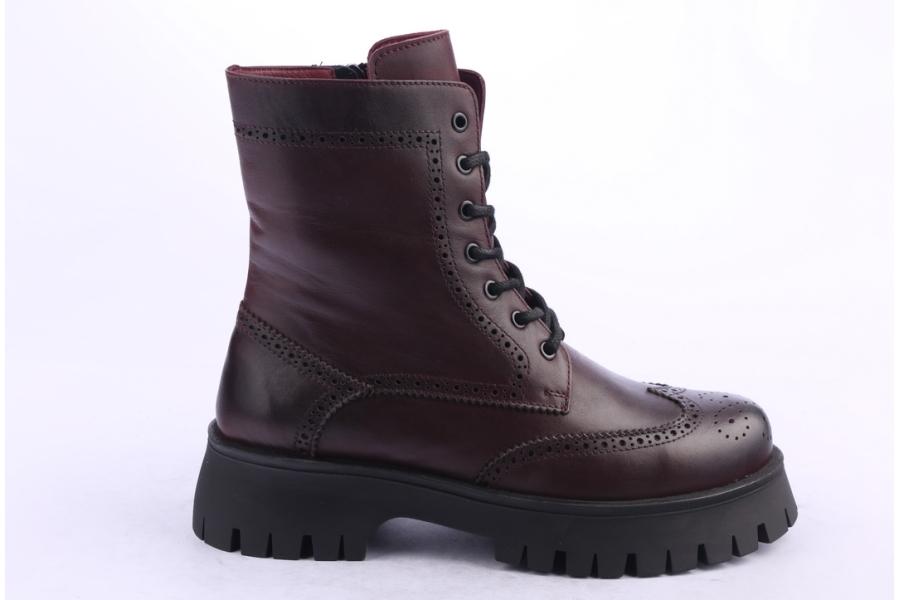d.moro shoes Women Leather Ankle Boots for Winter: 652H Burgundy (Wholesale)