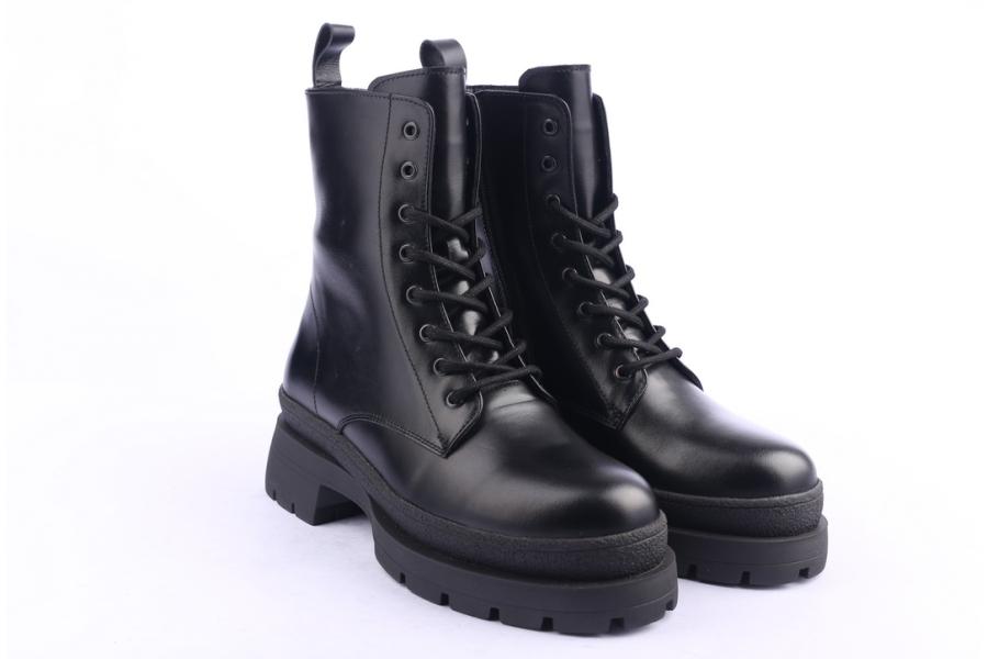 D.moro Shoes Women Leather Ankle Boots For Winter: 656C Black (Wholesale)