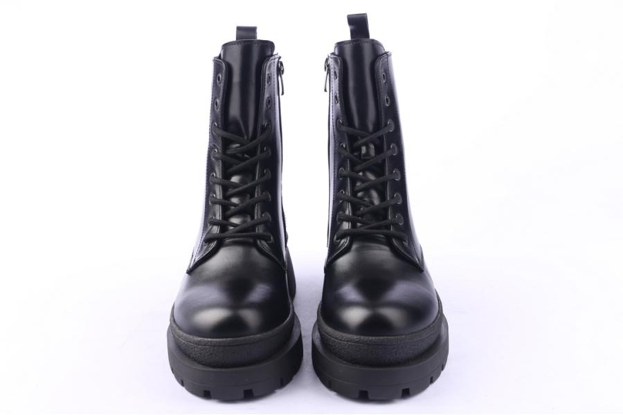 D.moro Shoes Women Leather Ankle Boots For Winter: 656C Black (Wholesale)
