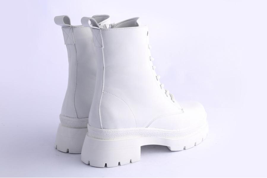D.moro Shoes Women Leather Ankle Boots For Winter: 656C White (Wholesale)