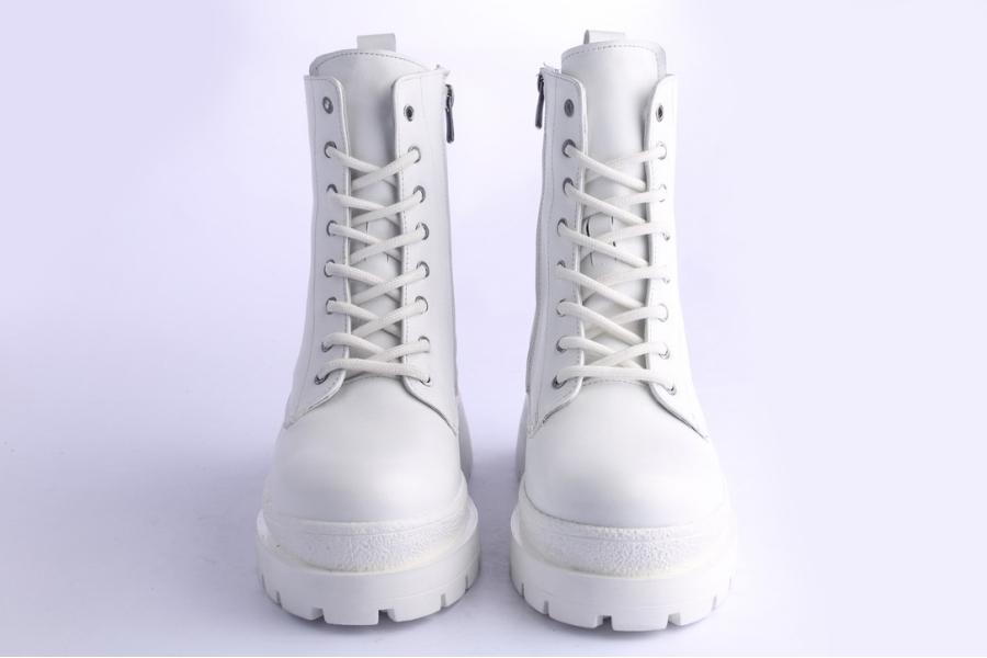 D.moro Shoes Women Leather Ankle Boots For Winter: 656C White (Wholesale)