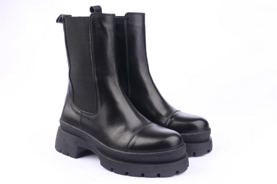 D.moro Shoes Women Leather Ankle Boots For Winter: 656D Black (Wholesale)