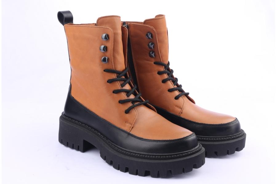 D.moro Shoes Women Leather Ankle Boots For Winter: 657D Tan (Wholesale)