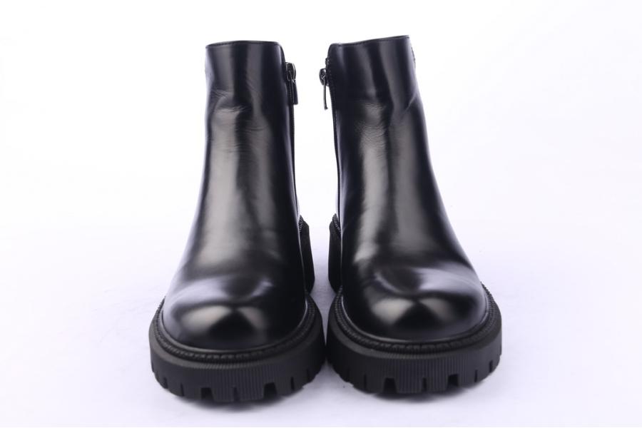 D.moro Shoes Women Leather Ankle Boots For Winter: 657E Black (Wholesale)