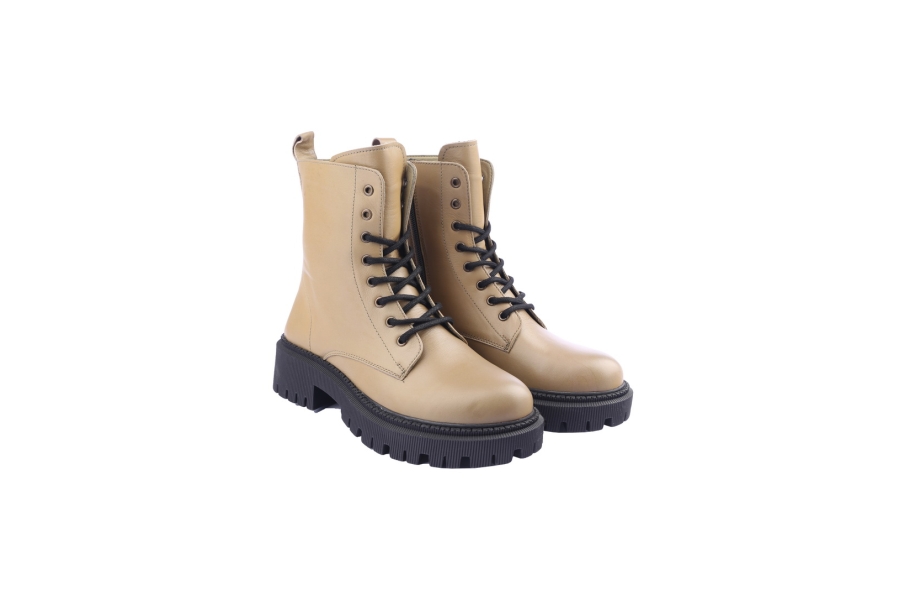 D.moro Shoes Women Leather Ankle Boots For Winter: 657F Beige (Wholesale)