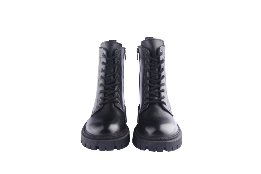 D.moro Shoes Women Leather Ankle Boots For Winter: 657F Black (Wholesale)