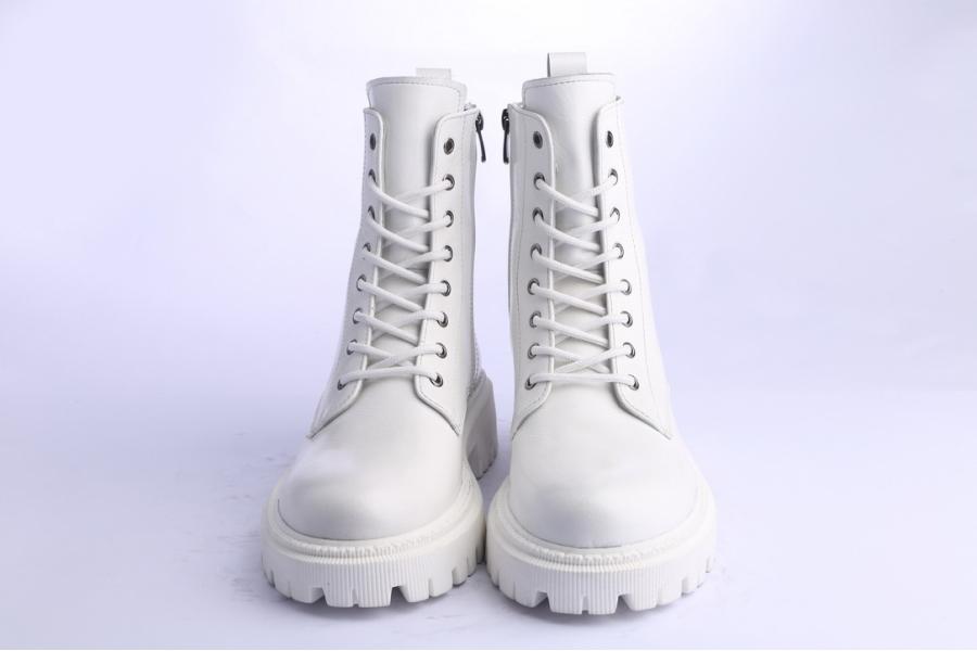 D.moro Shoes Women Leather Ankle Boots For Winter: 657F White (Wholesale)