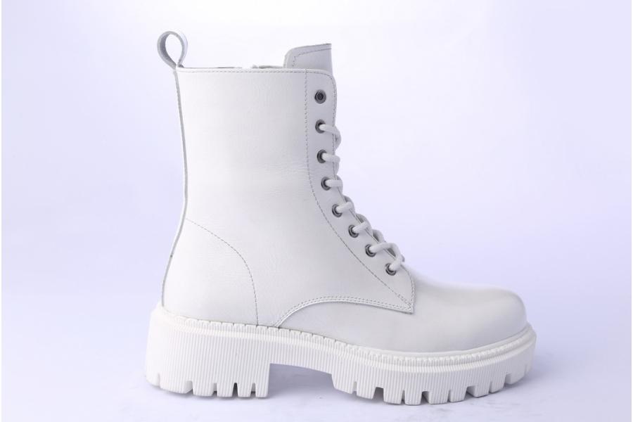 d.moro shoes Women Leather Ankle Boots for Winter: 657F White (Wholesale)