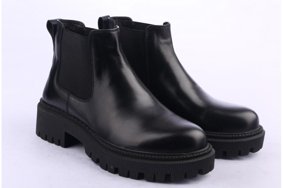 D.moro Shoes Women Leather Ankle Boots For Winter: 657H Black (Wholesale)