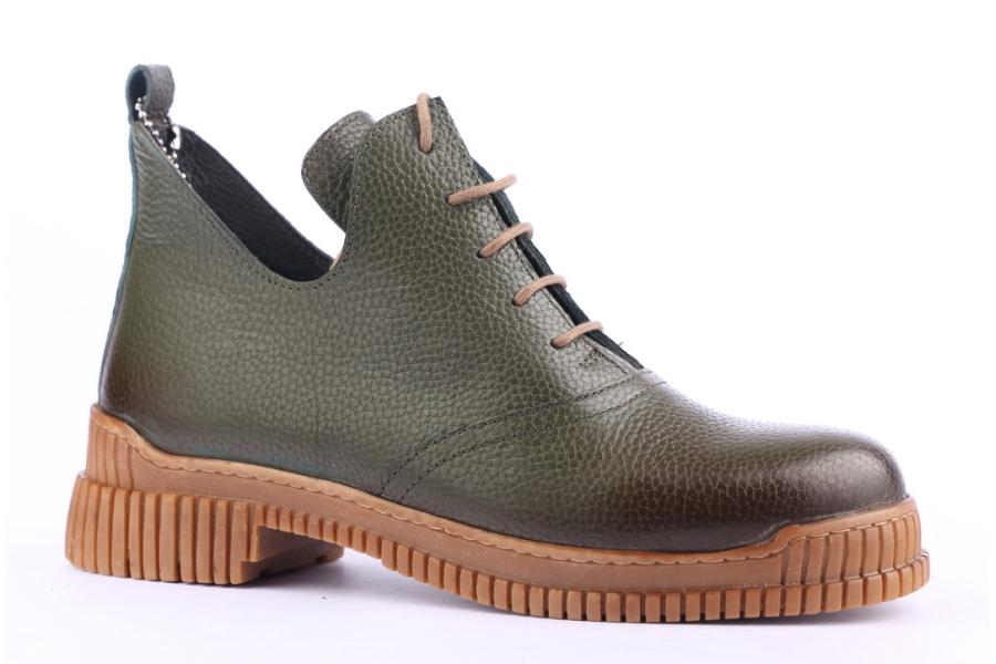 D.moro Shoes Women Leather Ankle Boots For Winter: 7228 Green (Wholesale)