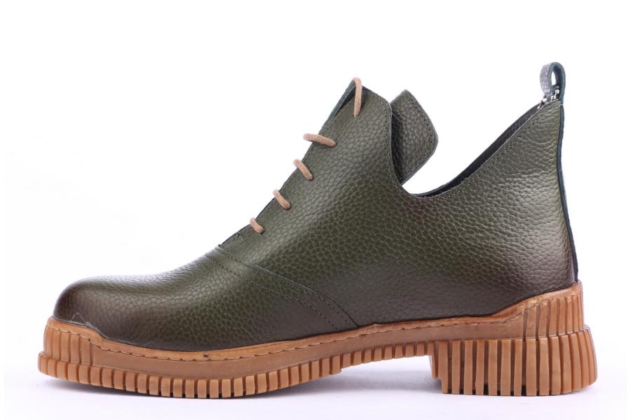 D.moro Shoes Women Leather Ankle Boots For Winter: 7228 Green (Wholesale)