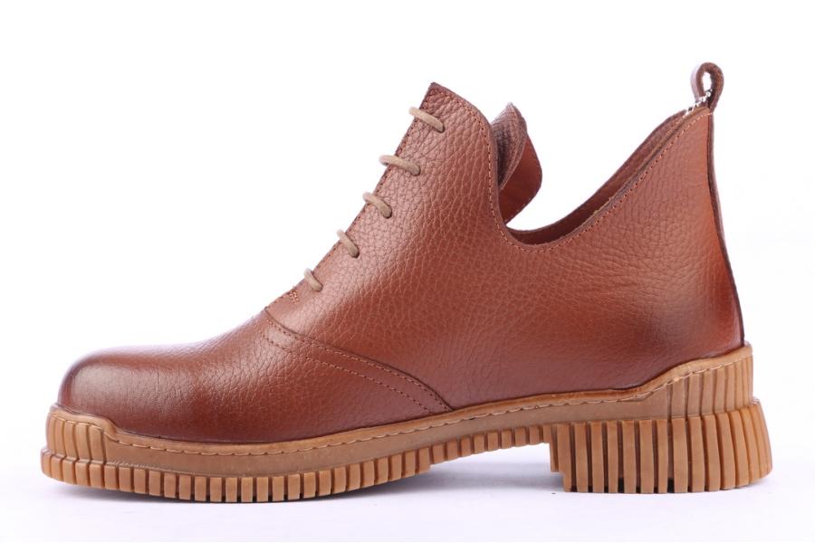 D.moro Shoes Women Leather Ankle Boots For Winter: 7228 Tan (Wholesale)