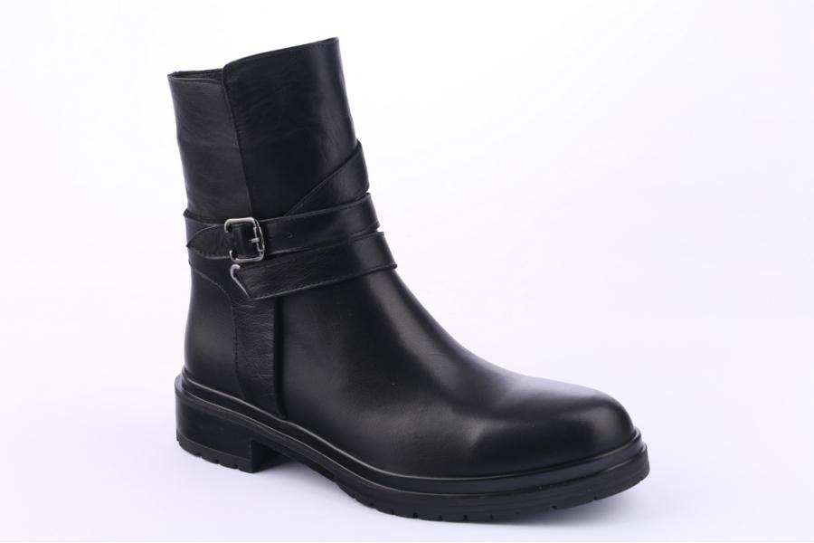 D.moro Shoes Women Leather Ankle Boots For Winter: 8516 Black (Wholesale)