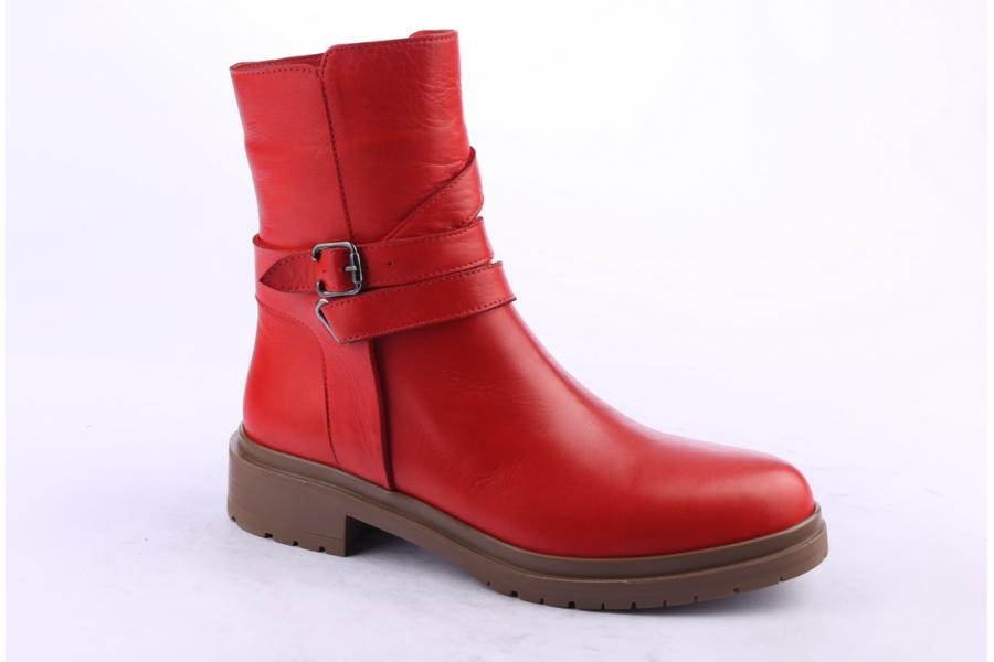 D.moro Shoes Women Leather Ankle Boots For Winter: 8516 Red (Wholesale)