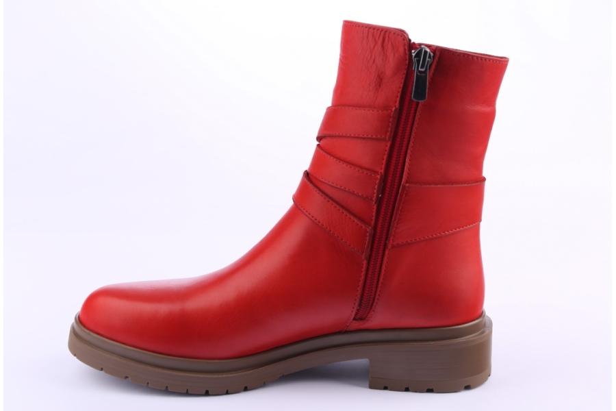 D.moro Shoes Women Leather Ankle Boots For Winter: 8516 Red (Wholesale)
