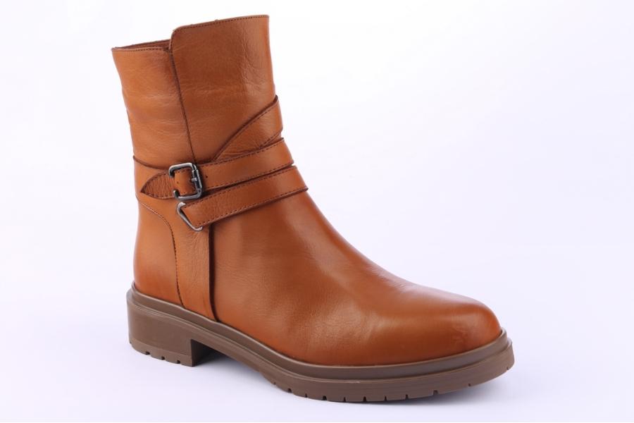 D.moro Shoes Women Leather Ankle Boots For Winter: 8516 Tan (Wholesale)