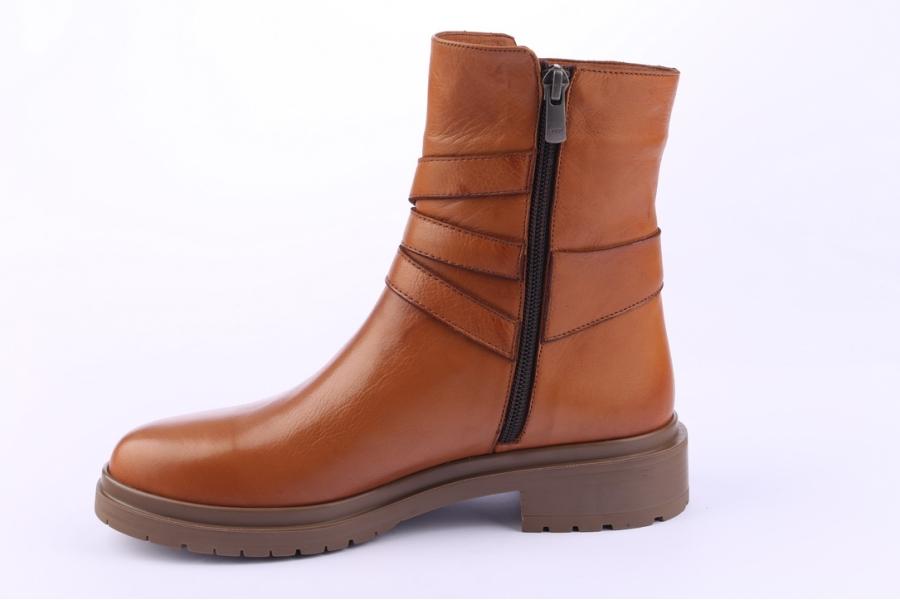 D.moro Shoes Women Leather Ankle Boots For Winter: 8516 Tan (Wholesale)