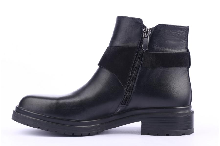 D.moro Shoes Women Leather Ankle Boots For Winter: 8517 Black (Wholesale)