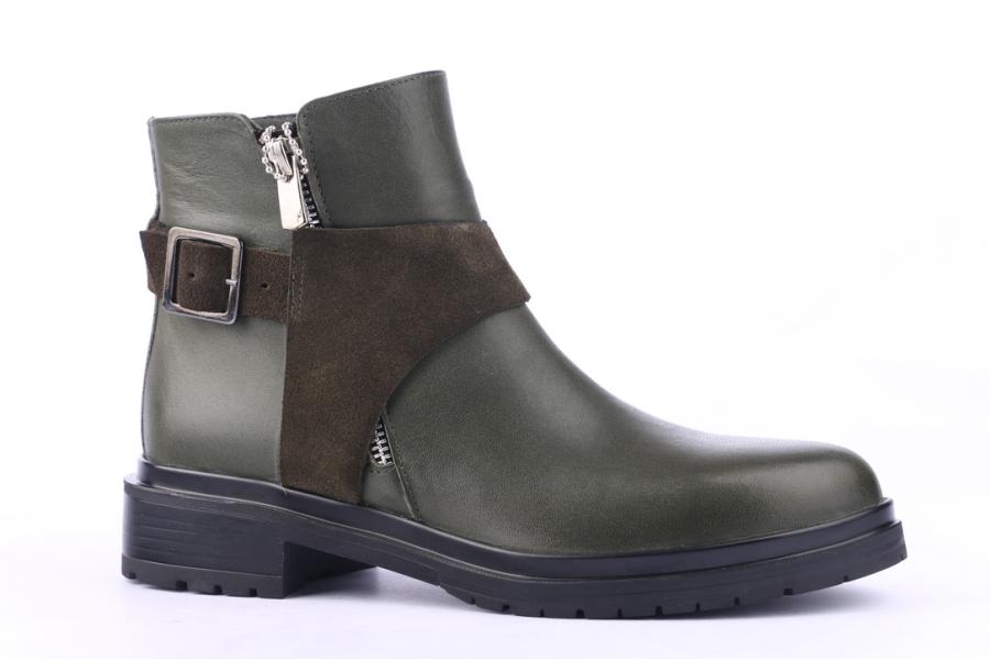 D.moro Shoes Women Leather Ankle Boots For Winter: 8517 Khaki (Wholesale)