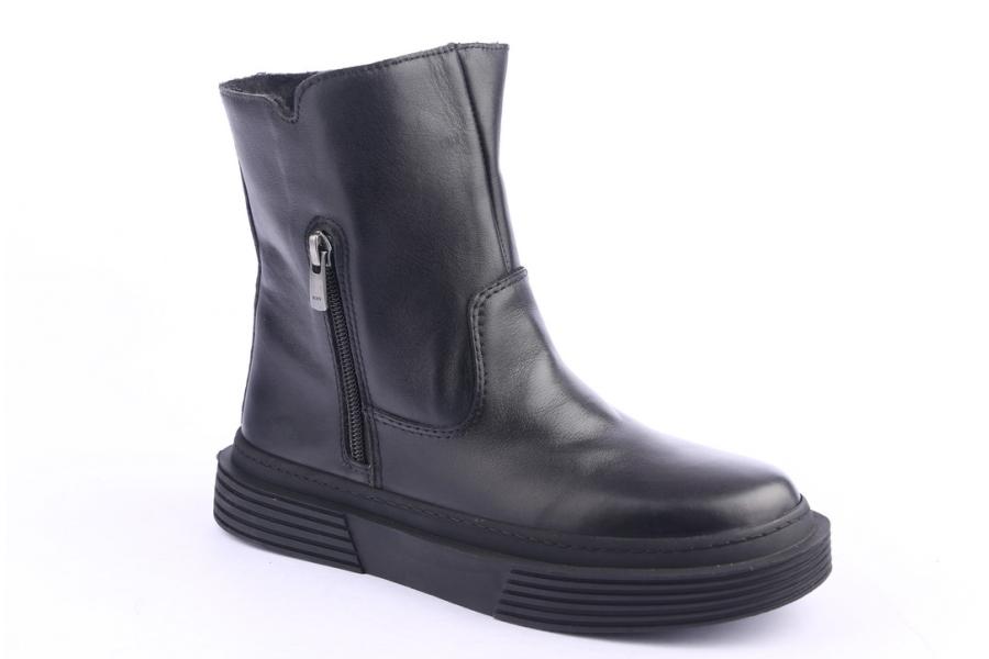 D.moro Shoes Women Leather Ankle Boots For Winter: 951 Black (Wholesale)