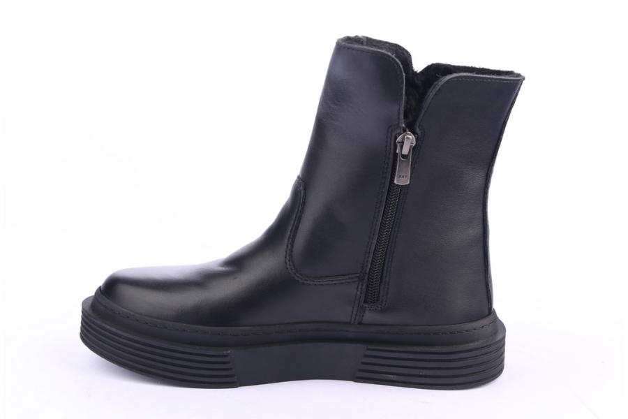 D.moro Shoes Women Leather Ankle Boots For Winter: 951 Black (Wholesale)