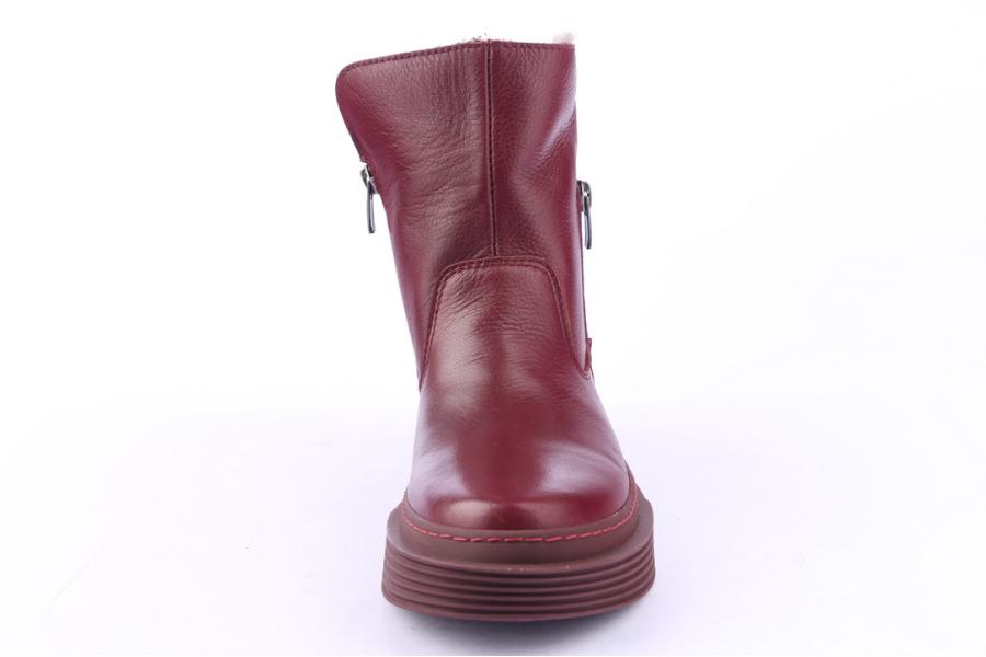 D.moro Shoes Women Leather Ankle Boots For Winter: 951 Burgundy (Wholesale)