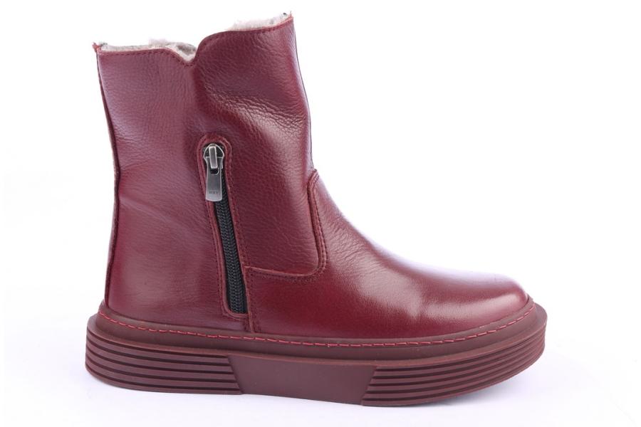 d.moro shoes Women Leather Ankle Boots for Winter: 951 Burgundy (Wholesale)