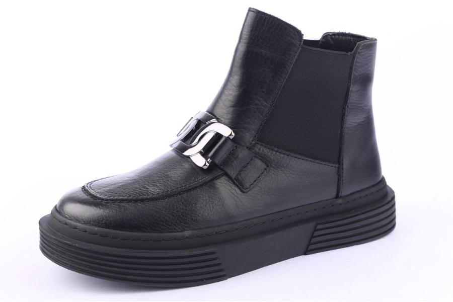 D.moro Shoes Women Leather Ankle Boots For Winter: 955 Black (Wholesale)