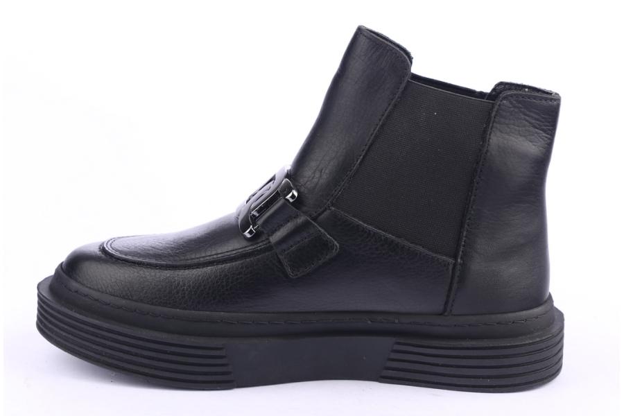 D.moro Shoes Women Leather Ankle Boots For Winter: 955 Black (Wholesale)